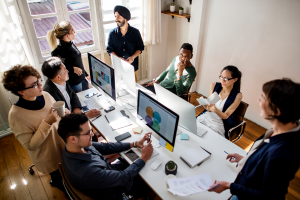 people at the office working