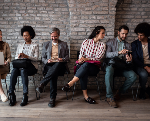 Business people waiting for job interview.