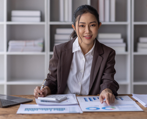 young accountant working