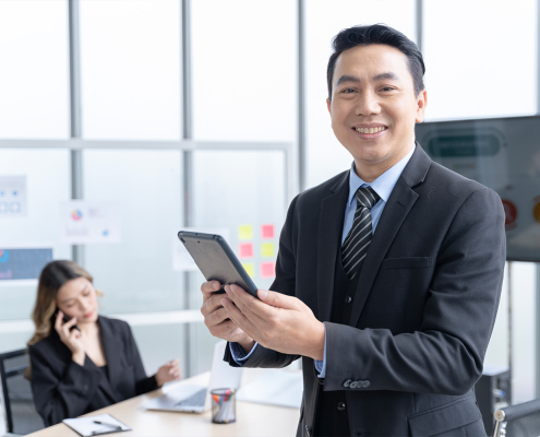 sales team working