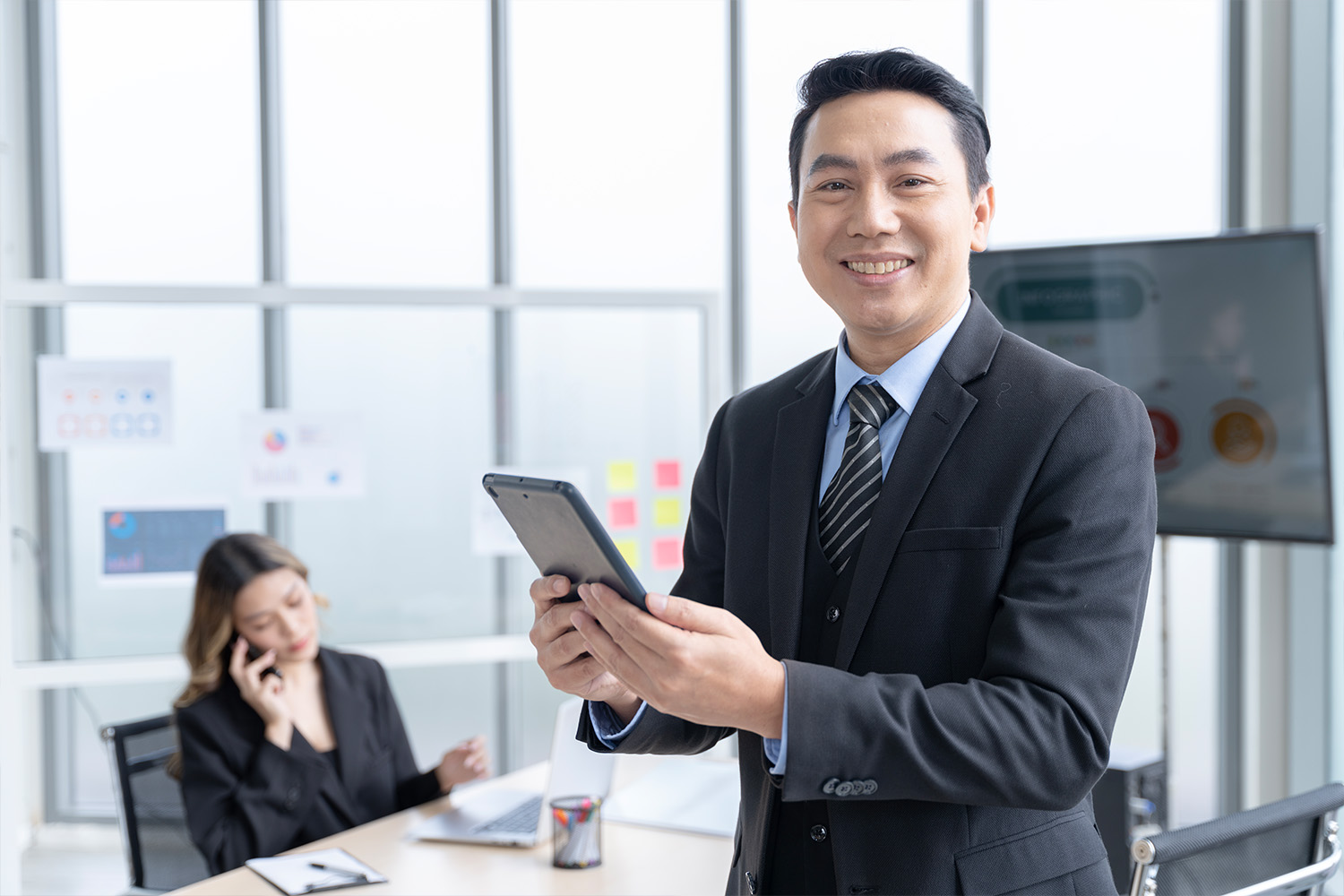 sales team working
